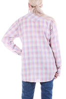 70s Miller Pastel Plaid with Metallic Thread Pearl Snap Western Shirt Size Large / XL