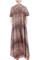 80s Vintage Granada Animal Print Caftan Wide Sweep Lounge Dress One Size Fits Most 49" bust