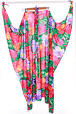 Vintage Malihini Hawaii Tropical Floral Soft Poly Knit Multi-Style Sarong Wrap Maxi Dress One Size Fits Most / All