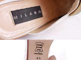 Vintage Milano White Leather Chunky Block Heel Mule USA Size 9-9.5 / 40