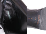 Vintage Nordstrom Amalfi Black Leather Knee High Block Heel Boots Made in Italy Size USA 8