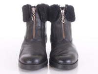 Vintage Boston Accent Black Leather w Plush Shearling Lining Ankle Boots USA Size 8 - 8.5