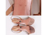 70s Vintage Garolini Italy Neutral Beige Leather Heels USA Size 10 M