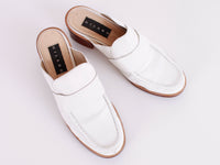 Vintage Milano White Leather Chunky Block Heel Mule USA Size 9-9.5 / 40