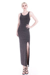 90s Jalate Slinky Bodycon Maxi Dress in Black and White Size Small - Medium - 8 - 10
