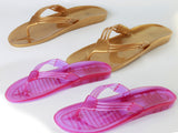 80s Vintage Gold and Purple Jelly Thong Sandals Subtle Metallic Two Pairs Marked Size 8