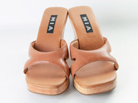90s MIA Wood Platform Sandals Women's USA Size 8.5 / 10" interior length