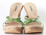 90s Platform SODA Green Wedge Sandals Women's USA Size 10 // 10.15" interior length
