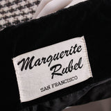 60s Marguerite Rubel San Francisco Houndstooth Black and White Car Coat Size Small - Medium Petite