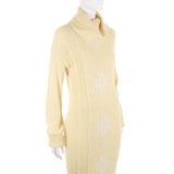 Vintage Nordstrom Angora Lambswool Pale Yellow Full Length Turtleneck Sweater Size Small / Medium