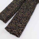 Vintage Black and Gold Metallic Turtleneck Knit Long Length Sweater Size Small / Medium