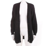 90s Black Mohair Cardigan Sweater by Rampage Shaggy Loose Knit Oversized Labeled Size Small