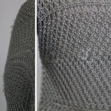 Vintage Gray Crochet Sheer Long Sleeve Knit Top Size XS Small