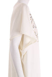 Soft Knit Off White Caftan with Gold Glitter Design Size XL