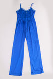 80s Jumpsuit by Lady Cameo Dallas Shiny Blue Loungewear Lingerie Size Medium