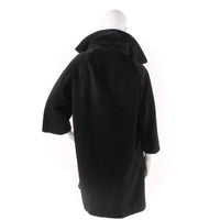 60s Lilli Ann San Francisco Black Wool Blend Stroller Coat w Colorful Lining Size Large-XL / 10-12