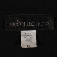 80s Gold Metallic Brocade Black Puff Sleeve Top 34" bust