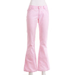 Y2K Angels Pink Low Rise Flared Jeans Size 7 / 30&quot; waist / 33&quot; inseam