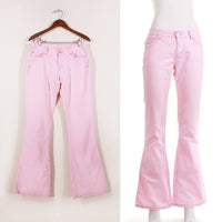 Y2K Angels Pink Low Rise Flared Jeans Size 7 / 30" waist / 33" inseam