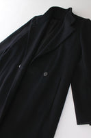 Vintage Tailored Long Black Wool Coat by Manchester Size M 40"-40"-42"