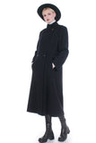 Vintage Tailored Long Black Wool Coat by Manchester Size M 40"-40"-42"